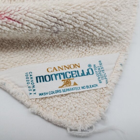 Vintage Cannon Monticello Pink Floral Towels Set Of 3 - Picture 3 of 9